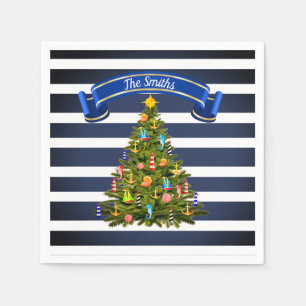 Nautical Christmas Tree Custom Serviette
