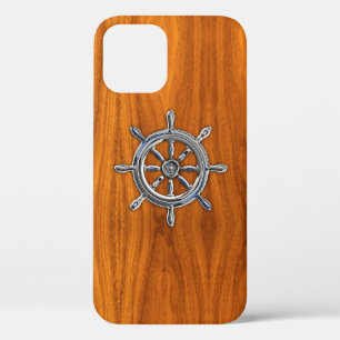 Nautical Chrome Wheel auf Teak Wood Print Case-Mate iPhone Hülle