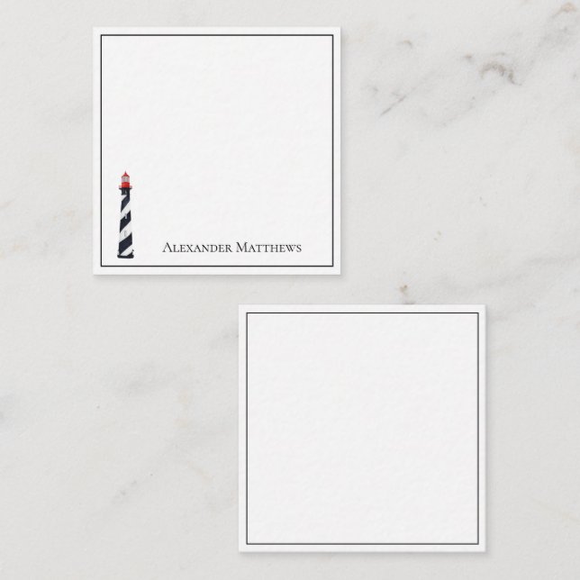 Nautical Coastal Beach Lighthouse Personalisiert Mitteilungskarte (Vorne/Hinten)