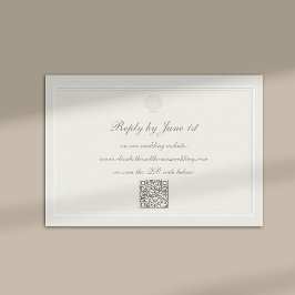 Nautical Coastal Shell Modern Classic QR Wedding RSVP Karte