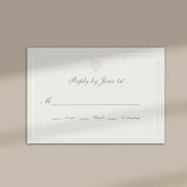 Nautical Coastal Shell Modern Classic Wedding RSVP Karte