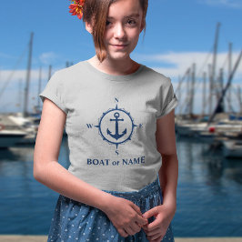 Nautical Compass Ankerplatz Ihres Bootes oder Name T-Shirt
