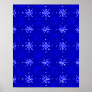 Nautical Compass Rose Poster