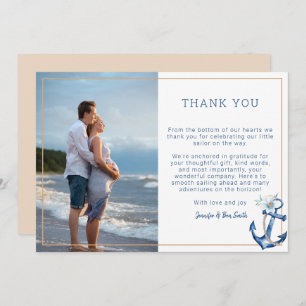 Nautical Couples Baby Dusche Foto Dankeskarte