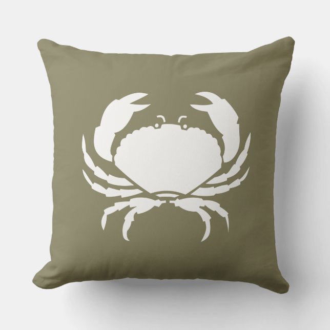 Nautical CRAB Marine Taupe Kopfkissen Kissen (Vorderseite)