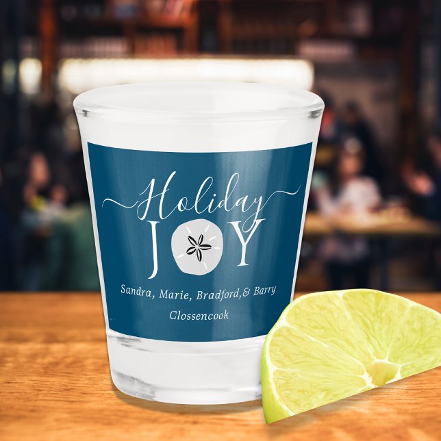 Nautical Dark Aquamarin Blue Joy Sand Dollar Shot  Schnapsglas (Von Creator hochgeladen)