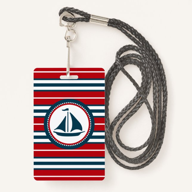 Nautical Design Ausweis (Vorderseite mit Schlüsselband)