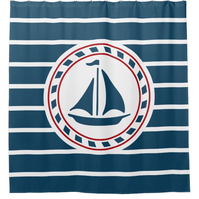 Nautical Design Duschvorhang (Vorderseite)