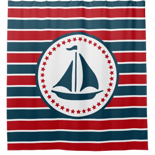Nautical Design Duschvorhang (Vorderseite)