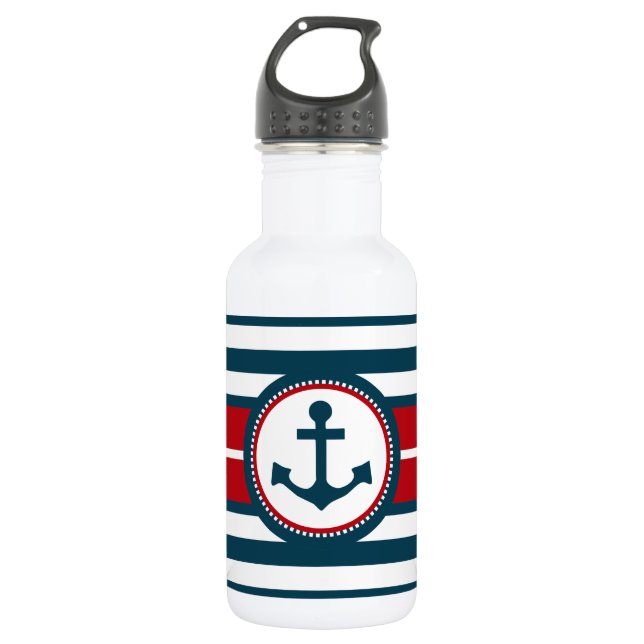 Nautical Design Edelstahlflasche (Vorderseite)
