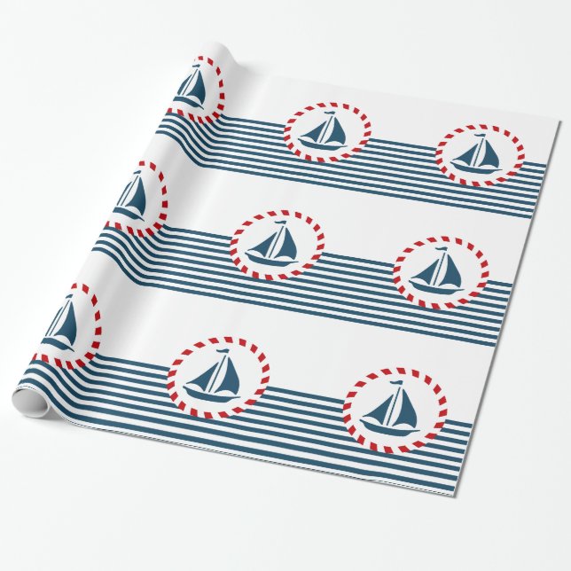 Nautical Design Geschenkpapier (Ungerollt)
