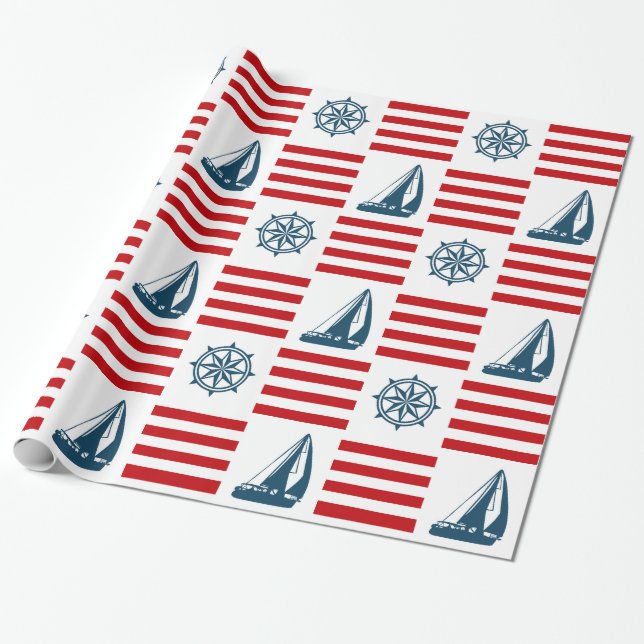 Nautical Design Geschenkpapier (Ungerollt)