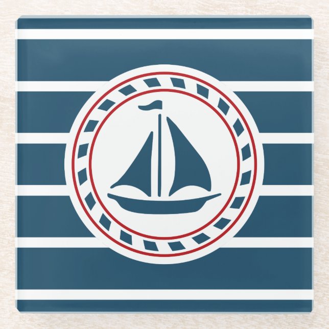 Nautical Design Glasuntersetzer (Vorderseite)