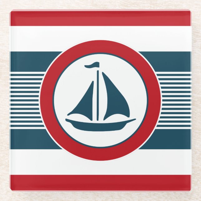 Nautical Design Glasuntersetzer (Vorderseite)