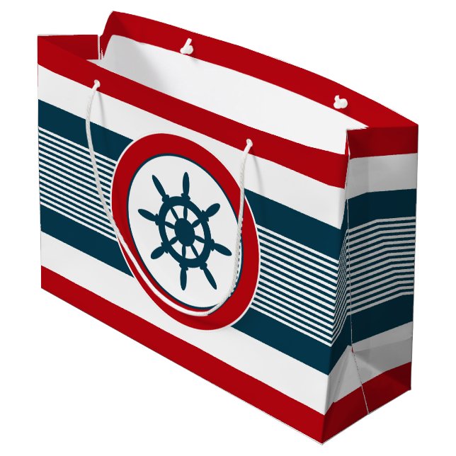 Nautical Design Große Geschenktüte (Rückseite Schrägansicht)