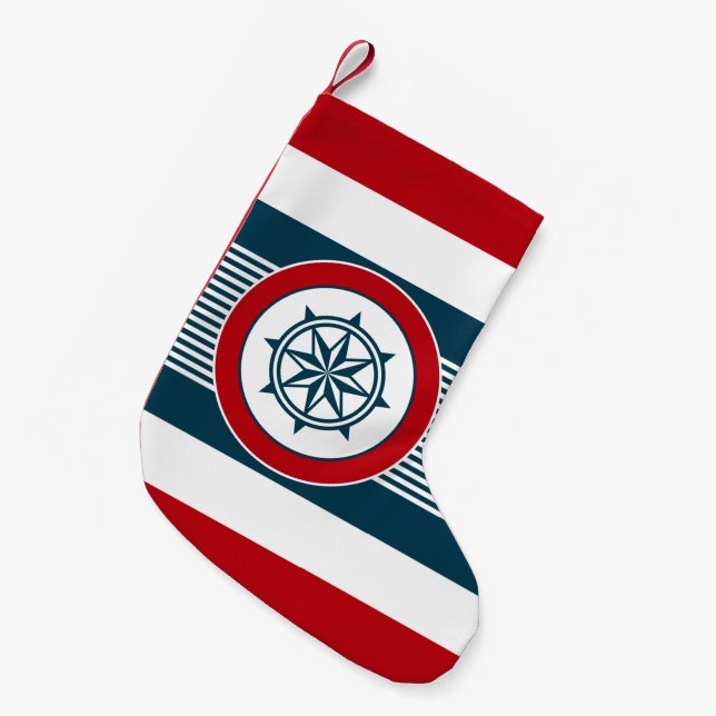 Nautical Design Kleiner Weihnachtsstrumpf (Vorderansicht (hängend))