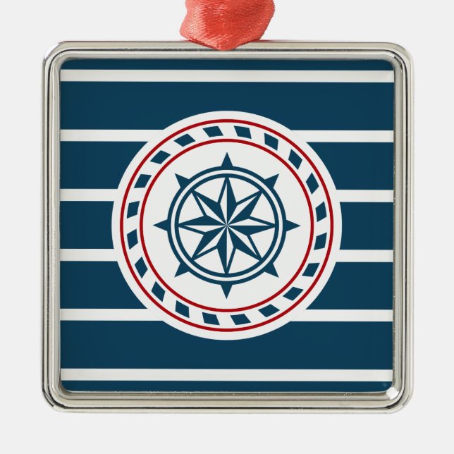 Nautical Design Ornament Aus Metall (Vorne)