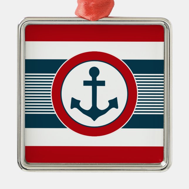 Nautical Design Ornament Aus Metall (Vorne)