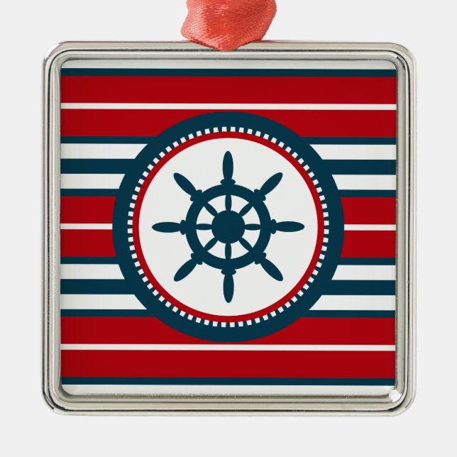 Nautical Design Ornament Aus Metall (Vorne)
