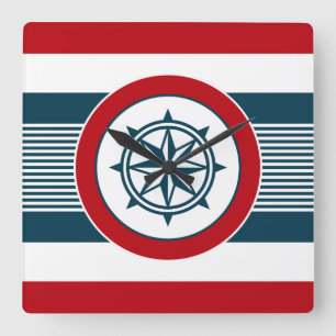 Nautical Design Quadratische Wanduhr