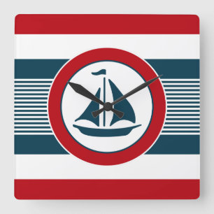 Nautical Design Quadratische Wanduhr