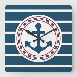 Nautical Design Quadratische Wanduhr