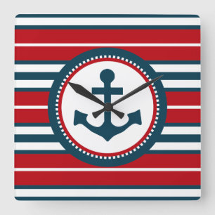 Nautical design quadratische wanduhr