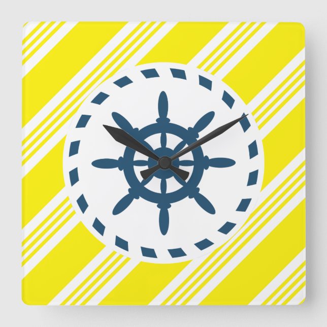 Nautical Design Quadratische Wanduhr (Vorderseite)
