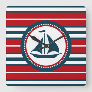 Nautical design quadratische wanduhr