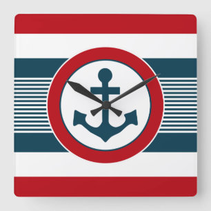 Nautical Design Quadratische Wanduhr
