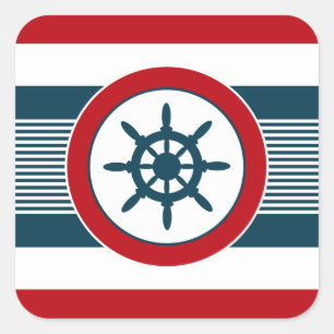 Nautical Design Quadratischer Aufkleber