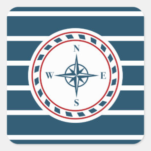 Nautical Design Quadratischer Aufkleber
