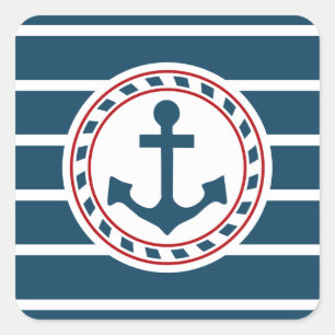 Nautical Design Quadratischer Aufkleber