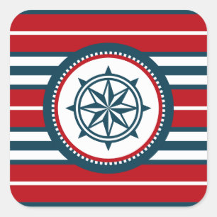 Nautical Design Quadratischer Aufkleber