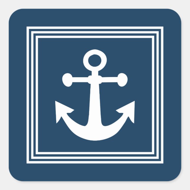 Nautical Design Quadratischer Aufkleber (Vorderseite)