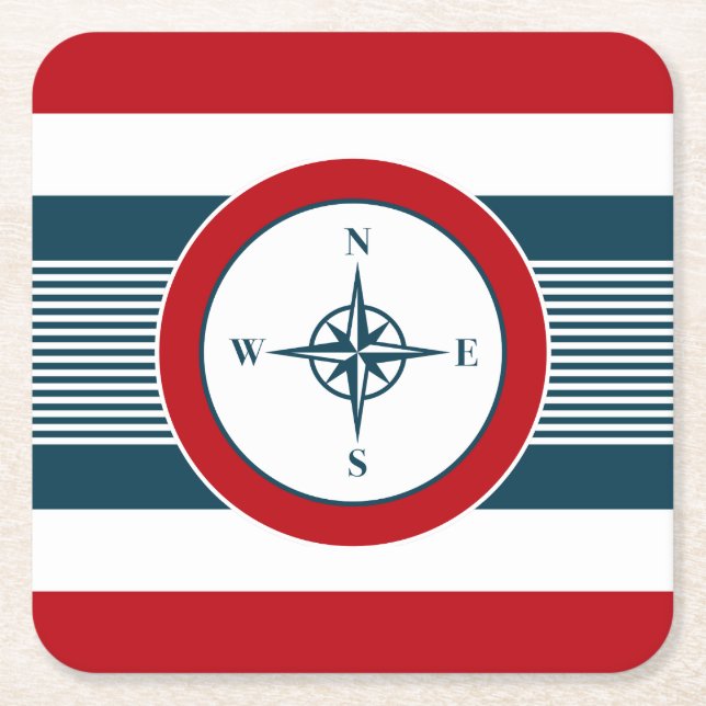 Nautical Design Rechteckiger Pappuntersetzer (Vorderseite)