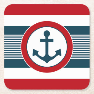 Nautical Design Rechteckiger Pappuntersetzer