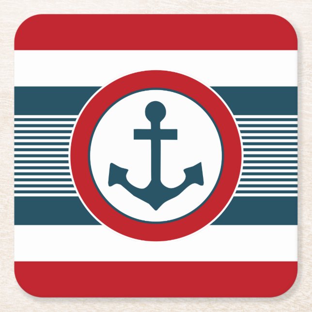 Nautical Design Rechteckiger Pappuntersetzer (Vorderseite)