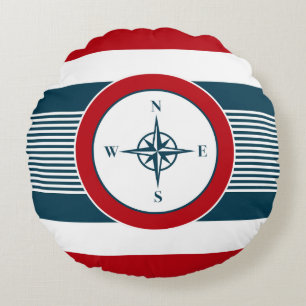 Nautical Design Rundes Kissen