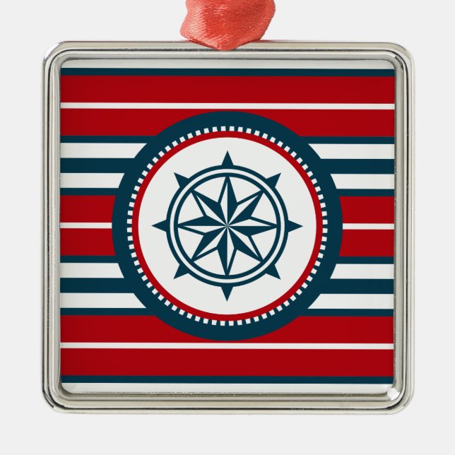 Nautical Design Silbernes Ornament (Vorne)