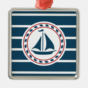 Nautical Design Silbernes Ornament