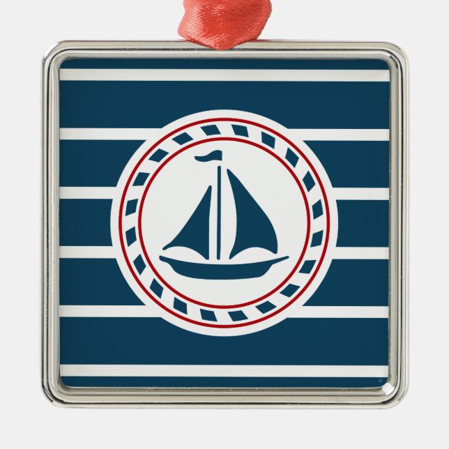 Nautical Design Silbernes Ornament (Vorne)