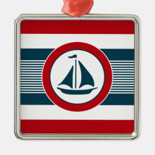 Nautical Design Silbernes Ornament