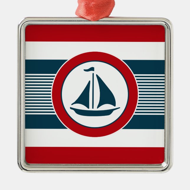 Nautical Design Silbernes Ornament (Vorne)