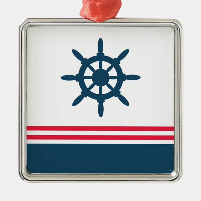 Nautical Design Silbernes Ornament (Vorne)