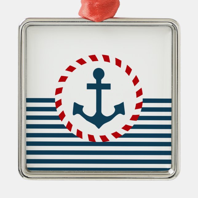 Nautical Design Silbernes Ornament (Vorne)