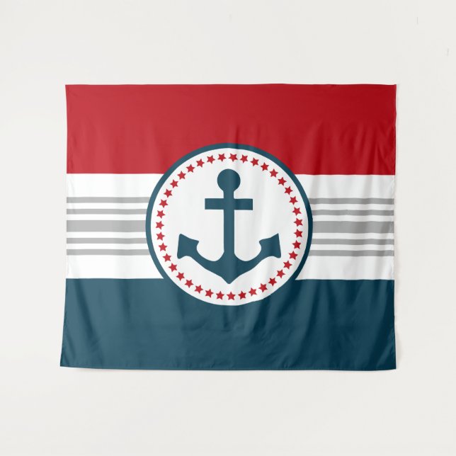 Nautical Design Wandteppich (Vorderseite (Horizontal))