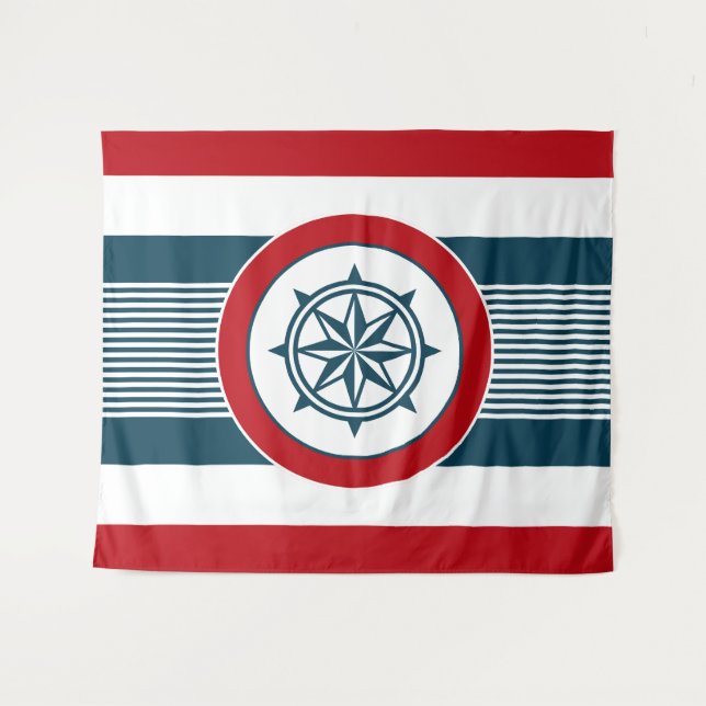 Nautical Design Wandteppich (Vorderseite (Horizontal))