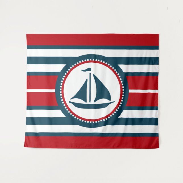 Nautical Design Wandteppich (Vorderseite (Horizontal))