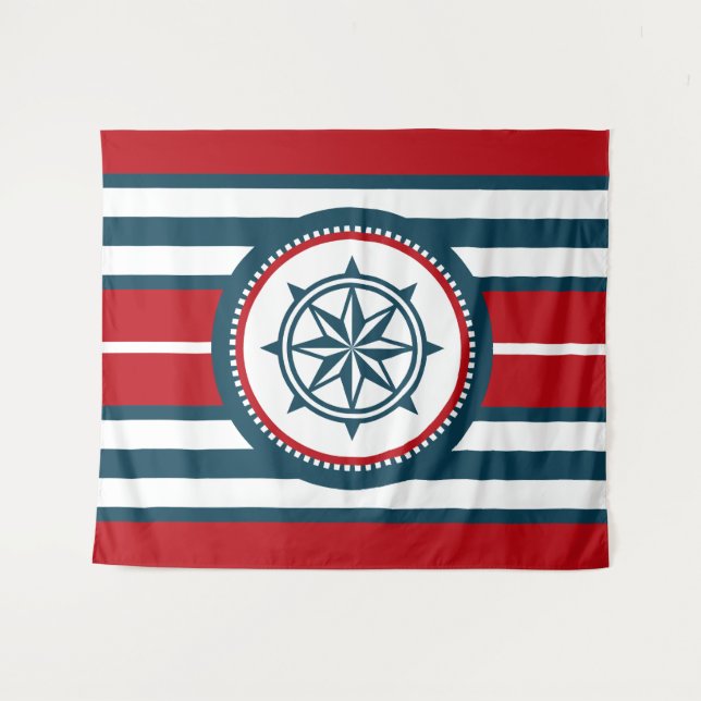 Nautical Design Wandteppich (Vorderseite (Horizontal))